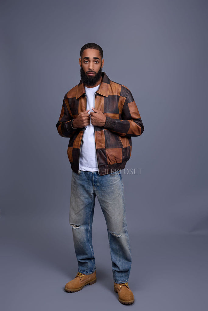 Men's Checkmate Jacket [Caramel Crunch /Copper] – LeatherKloset