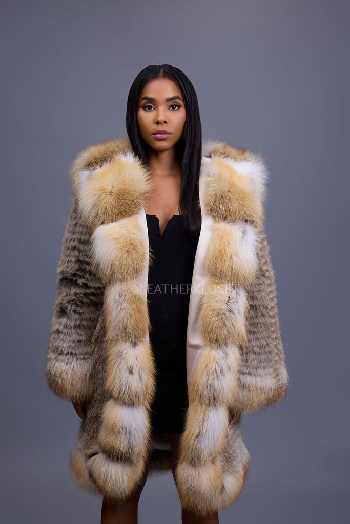 Women's Valeria Fox Fur Coat [Golden Island] – LeatherKloset