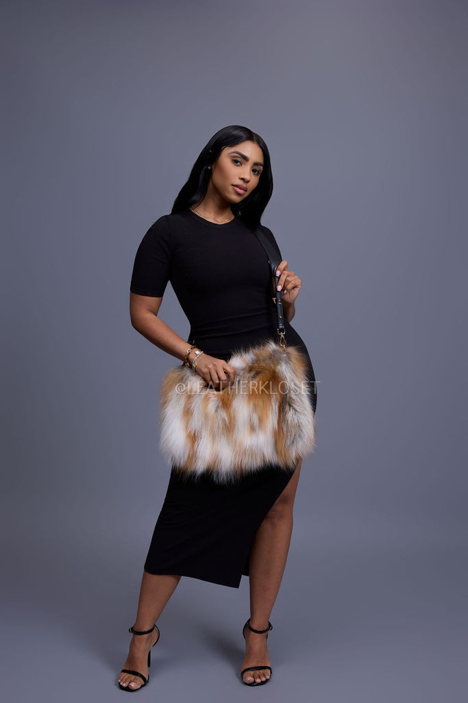 Sasha Fox Fur Crossbody Bag Medium Size [Natural] – LeatherKloset