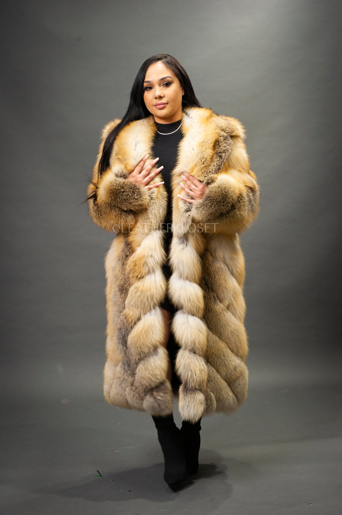 ロングダウンジャケット　ミンク　フォックス　ラビット　Aライン　ウエストギャザー BMW0025_a973a113-4902-49b8-