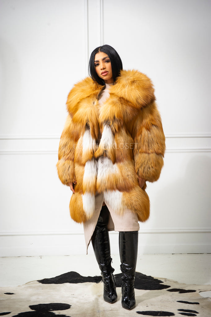 超美品❣️暑い❣️ブラウン fox&ラムコート サイズLL Women's Remi 3/4 Fox Coat [Natural Red Fox] – LeatherKloset