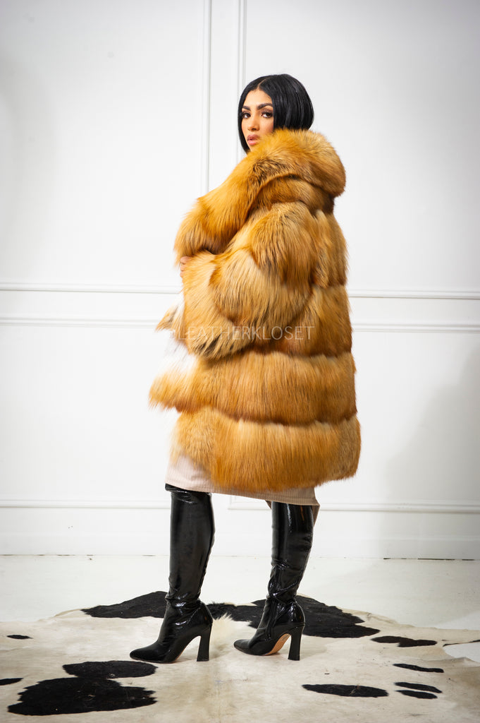 Women's Remi 3/4 Fox Coat [Natural Red Fox] – LeatherKloset