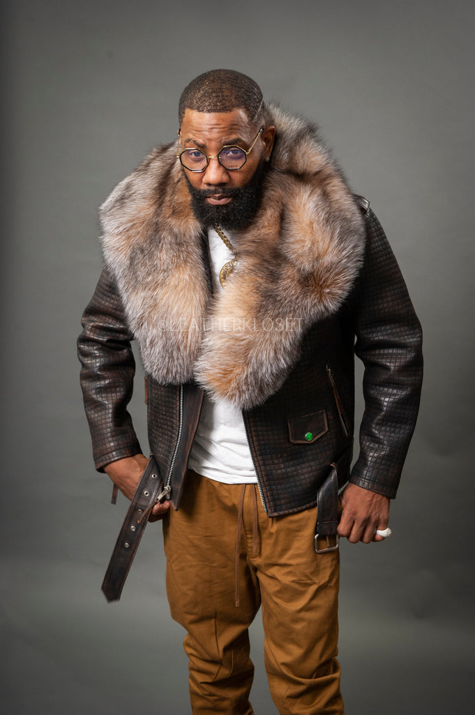 ファーレザージャケットn2b rick supplier cozy racer Rick TWD Inspired Suede Grimes Leather Jacket - Suzahdi - Made to