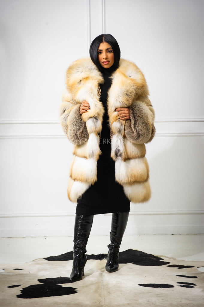 Women's Remi 3/4 Fox Coat [Golden Island] – LeatherKloset