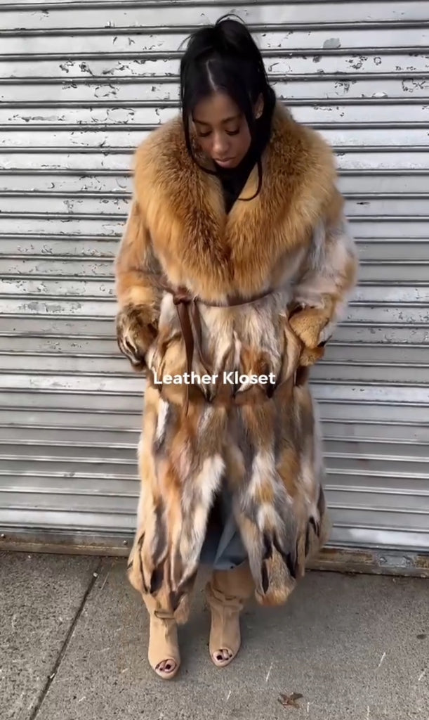 Women's Cherokee Long Fox Fur Coat [Red Fox] – LeatherKloset