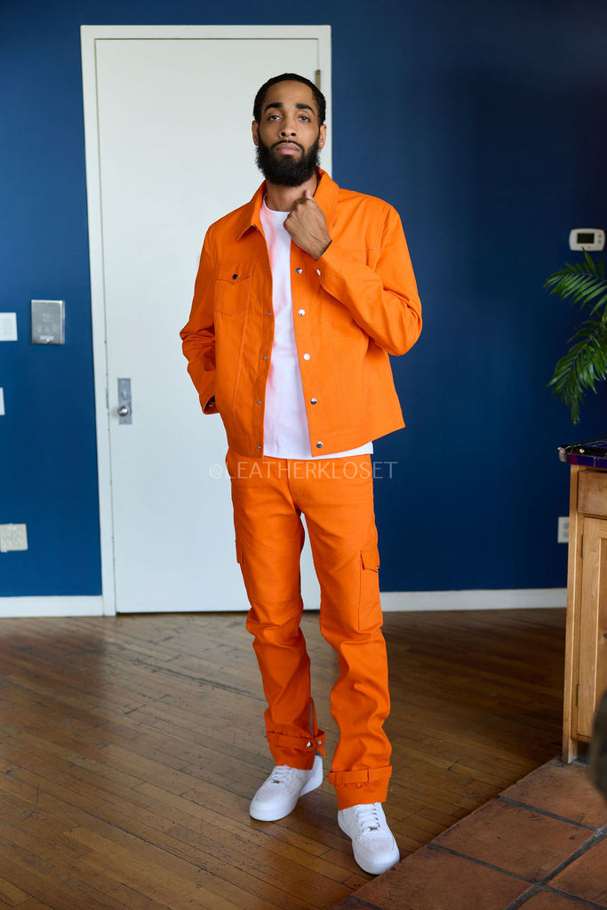 Men's Better Days Jacket And Pant Set [Orange] – LeatherKloset