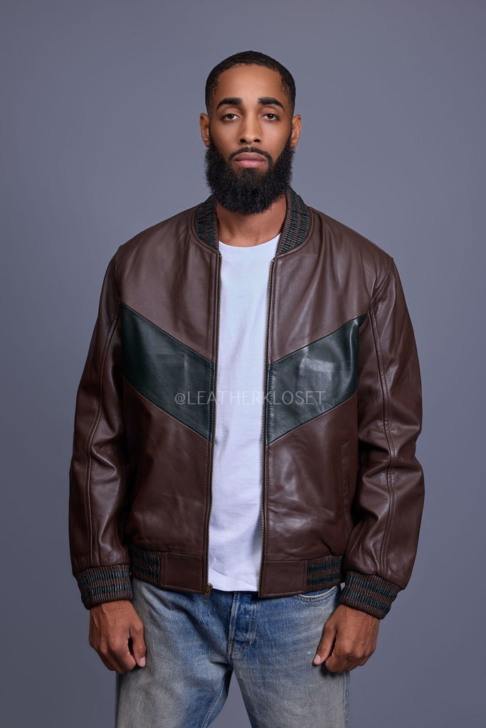 Men's V Baseball Jacket Beef & Broccoli – LeatherKloset