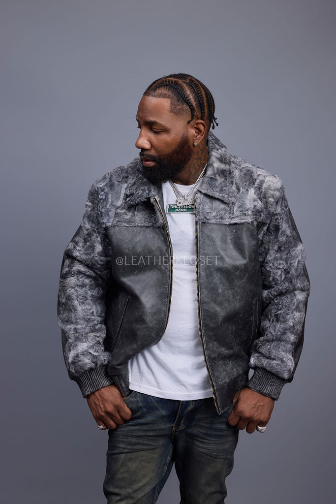 Men's Leather & Persian Lamb Combo 2.0 [Space Grey/Grey