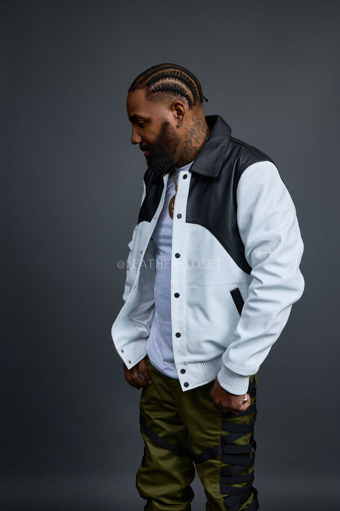 Men's 88 Leather Jacket [Black/White] – LeatherKloset
