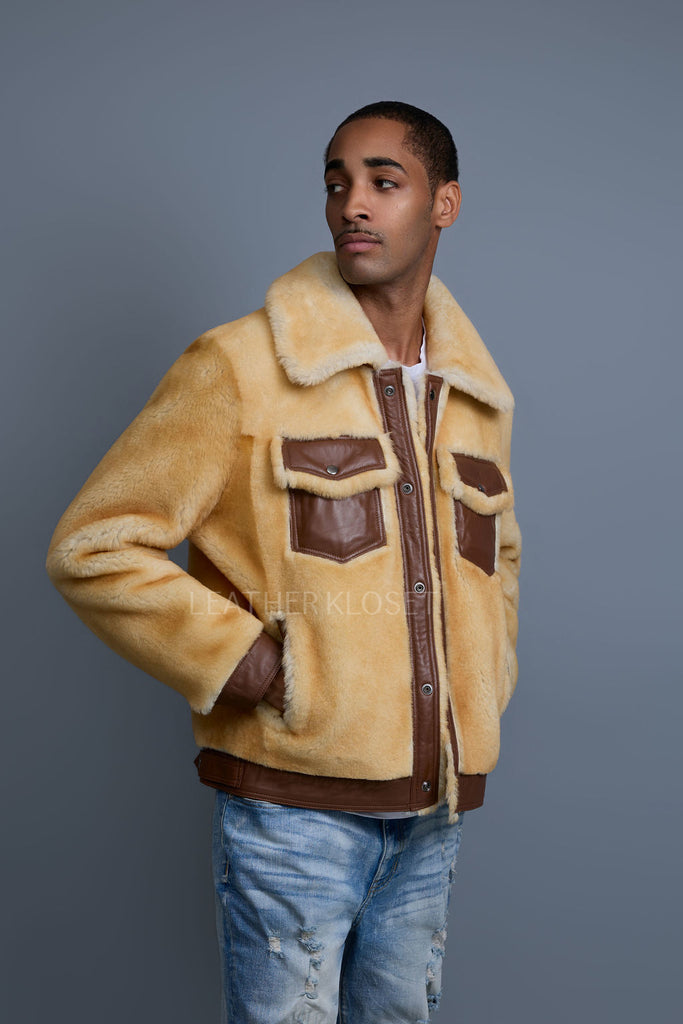 Men's Shepherd 2.0 Mouton Shearling Jacket [Whiskey] – LeatherKloset