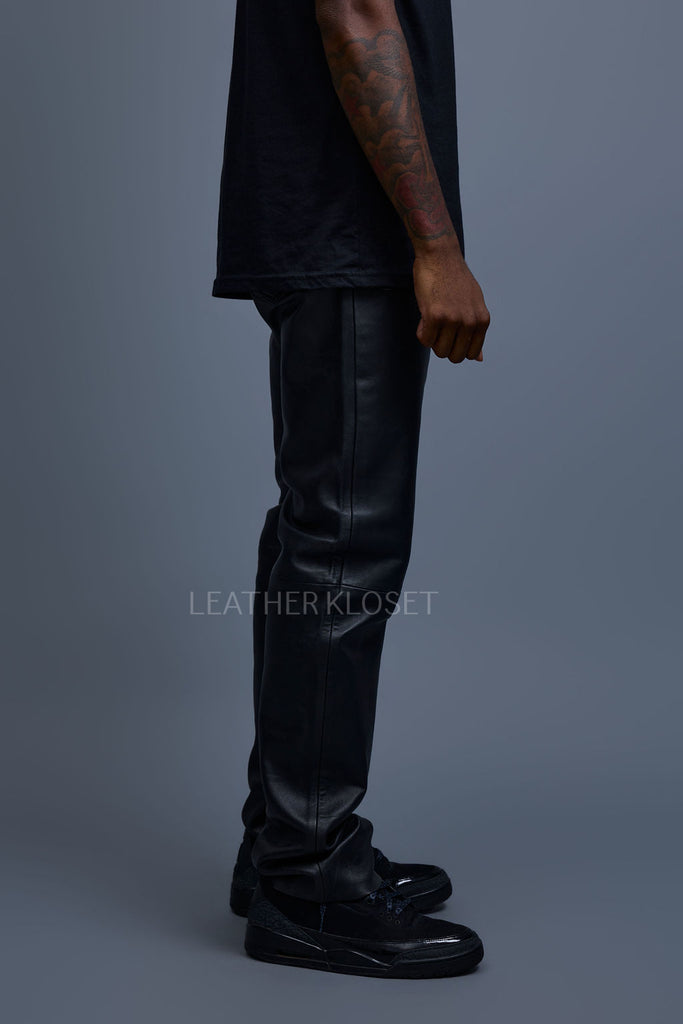 Men's Leather Jean Pants [Black] – LeatherKloset