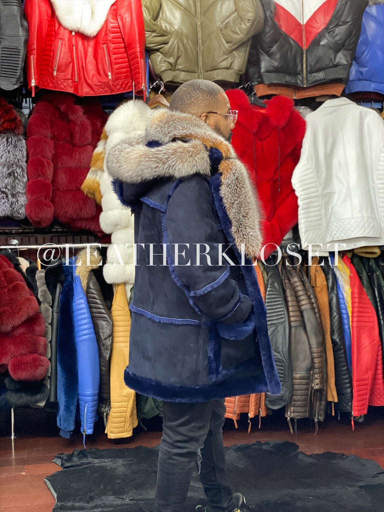 Men's Real Shearling Duffle With Oversize Fox – LeatherKloset