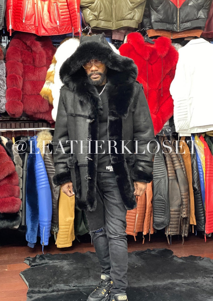 Men's Real Shearling Duffle With Oversize Fox – LeatherKloset