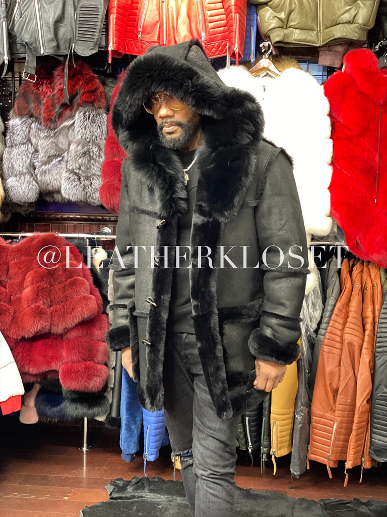 Men's Real Shearling Duffle With Oversize Fox – LeatherKloset