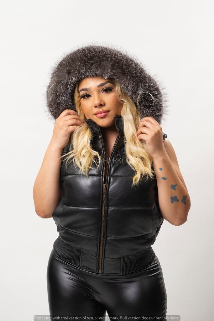 Leather hotsell bubble vest