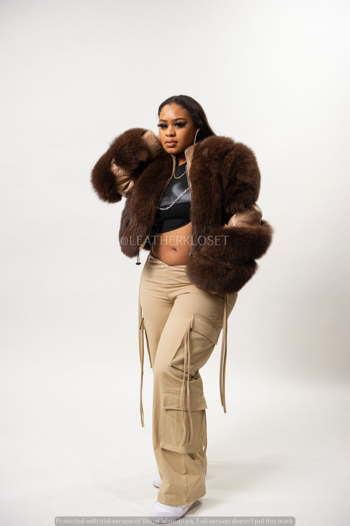 Women's Leather And Fox Combo 2.0 [Brown] – LeatherKloset