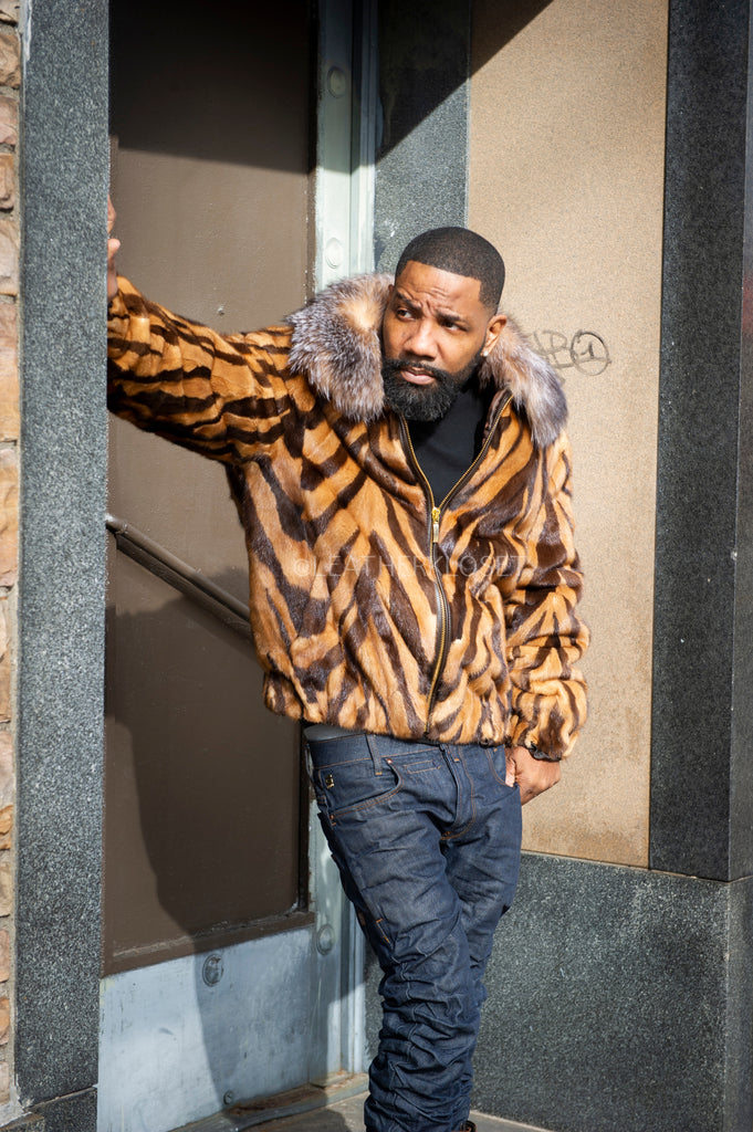 Men's Multi-Color Mink Bomber Jacket – LeatherKloset