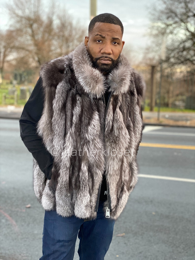 Men's Fox Fur Vest Silver – LeatherKloset