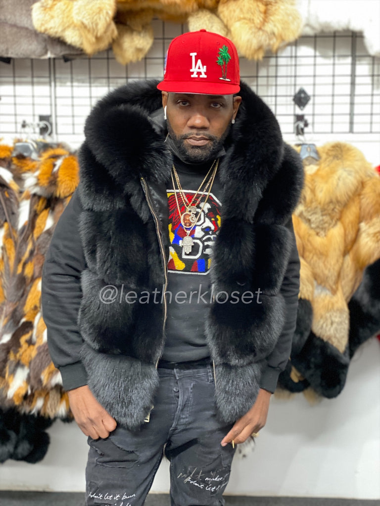 Men's Noah Fox Fur Vest [Black] – LeatherKloset