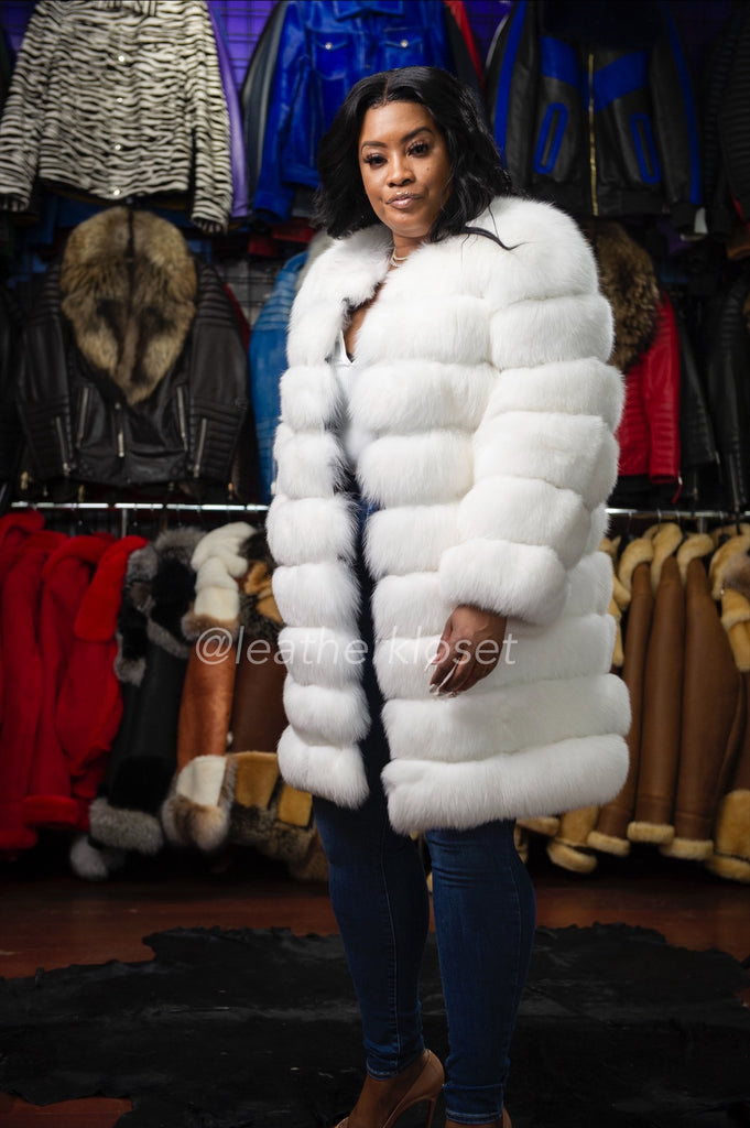 Women's Carrie Pure White Fox Jacket – LeatherKloset