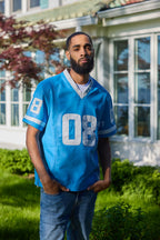 Men's Leather Jersey [Baby Blue/White]