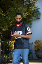 Men's Leather Jersey [Black/Red/White]