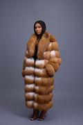 Women's Ivy Long Fox Fur Coat [Red Fox]