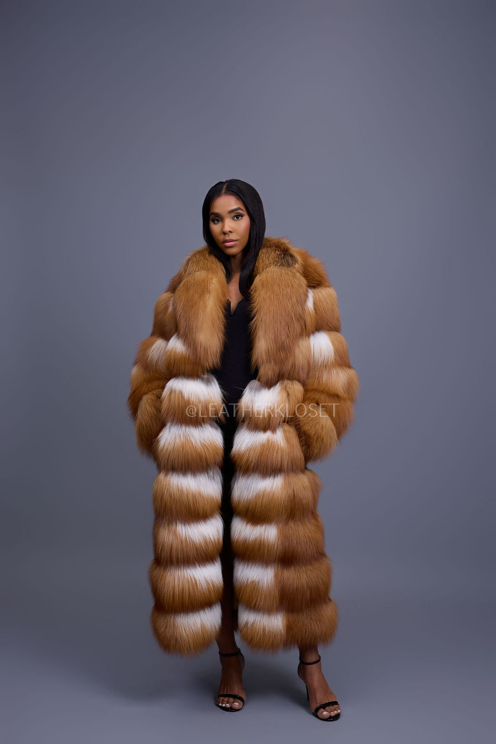 Women's Ivy Long Fox Fur Coat [Red Fox]