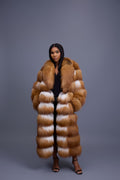 Women's Ivy Long Fox Fur Coat [Red Fox]