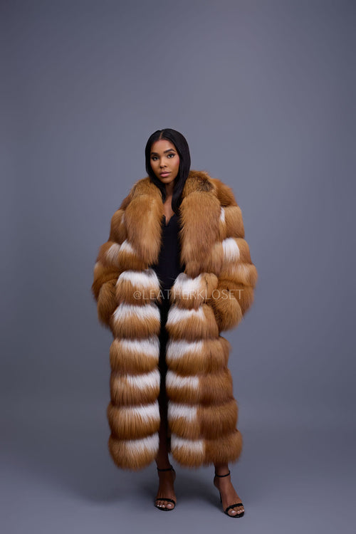 Women's Ivy Long Fox Fur Coat [Red Fox]