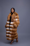 Women's Ivy Long Fox Fur Coat [Red Fox]
