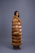 Women's Ivy Long Fox Fur Coat [Red Fox]