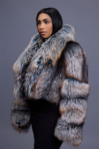 Women's Charlotte Crop Fox Bomber [Arctic Teal]