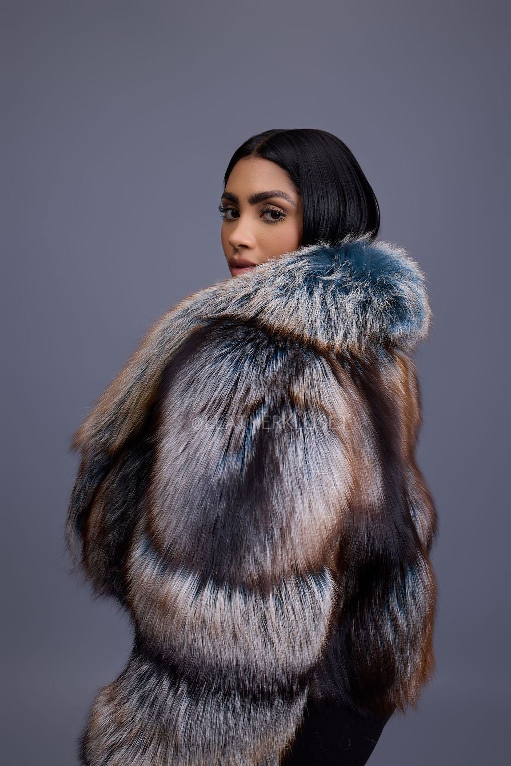 Women's Charlotte Crop Fox Bomber [Arctic Teal]