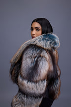 Women's Charlotte Crop Fox Bomber [Arctic Teal]