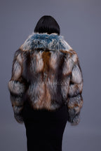Women's Charlotte Crop Fox Bomber [Arctic Teal]