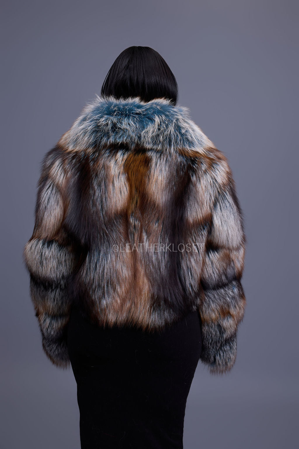 Women's Charlotte Crop Fox Bomber [Arctic Teal]