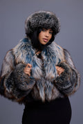 Women's Charlotte Crop Fox Bomber [Arctic Teal]