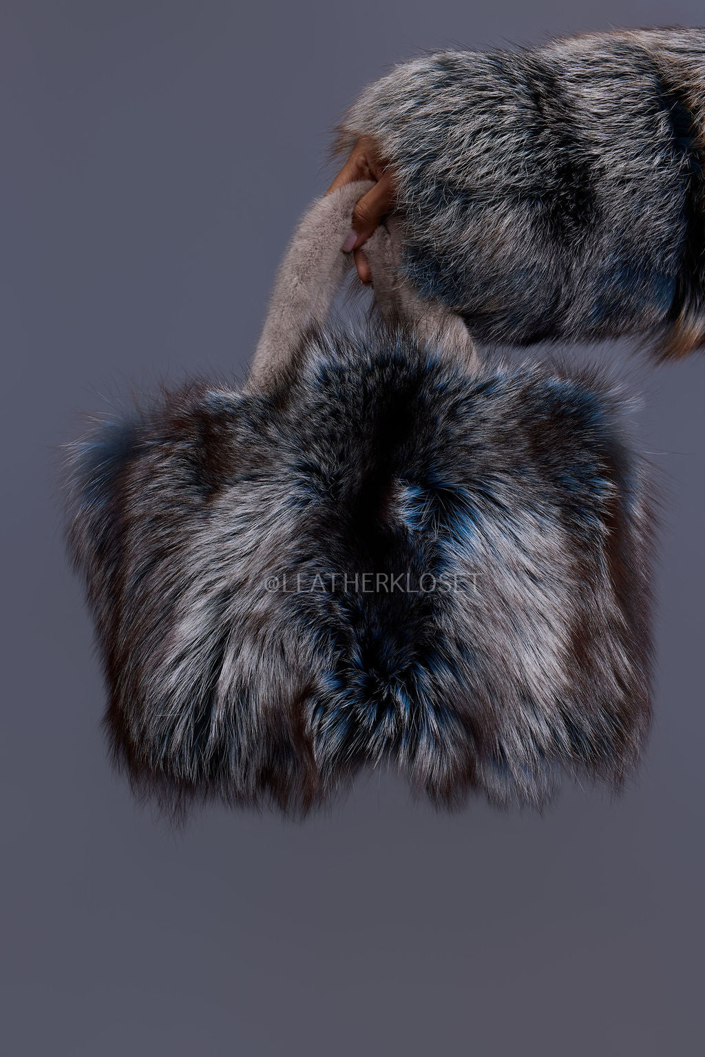 Baby Ivy Fox Fur Handbag [Arctic Teal]