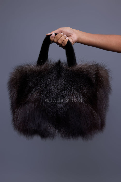 Baby Ivy Fox Fur Handbag [Silver Fox]