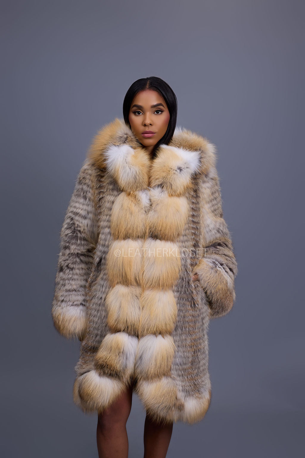 Women's Valeria Fox Fur Coat [Golden Island]