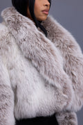 Women's Charlotte Crop Fox Bomber [Beige Frosted]