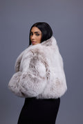 Women's Charlotte Crop Fox Bomber [Beige Frosted]