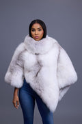Women's Ruby Fox Fur Poncho [Arctic Fox]