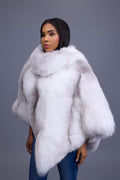 Women's Ruby Fox Fur Poncho [Arctic Fox]