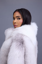 Women's Ruby Fox Fur Poncho [Arctic Fox]