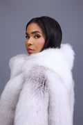 Women's Ruby Fox Fur Poncho [Arctic Fox]
