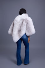 Women's Ruby Fox Fur Poncho [Arctic Fox]