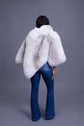 Women's Ruby Fox Fur Poncho [Arctic Fox]