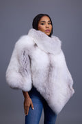 Women's Ruby Fox Fur Poncho [Arctic Fox]